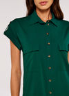 Shirt Mini Dress, Green, large
