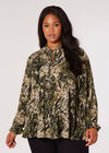 Curve Meadow Textured Tiered Top , Khaki, large