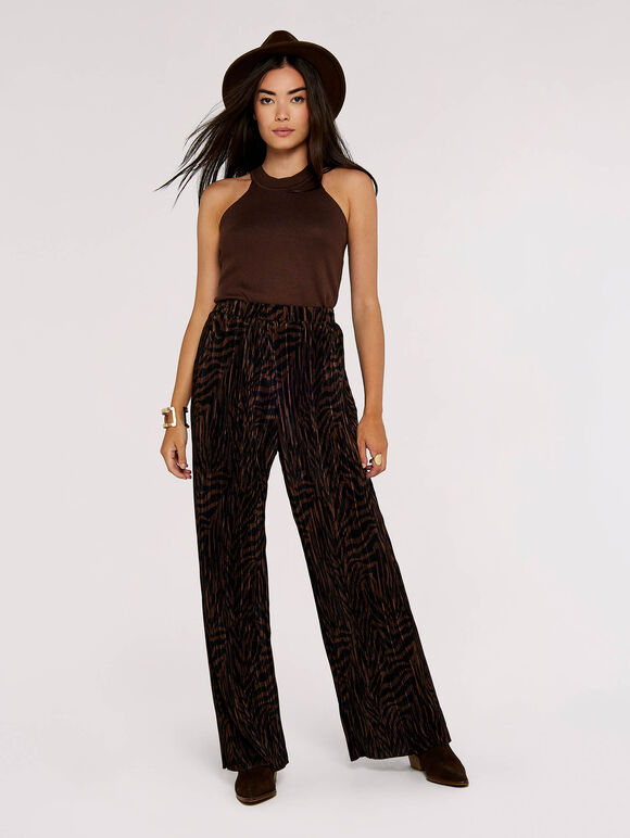 Halter Neck Top, Brown, large