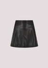 Faux Leather Mini Skirt, Black, large