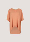 Waffle Knit Tunic Top, Coral, large