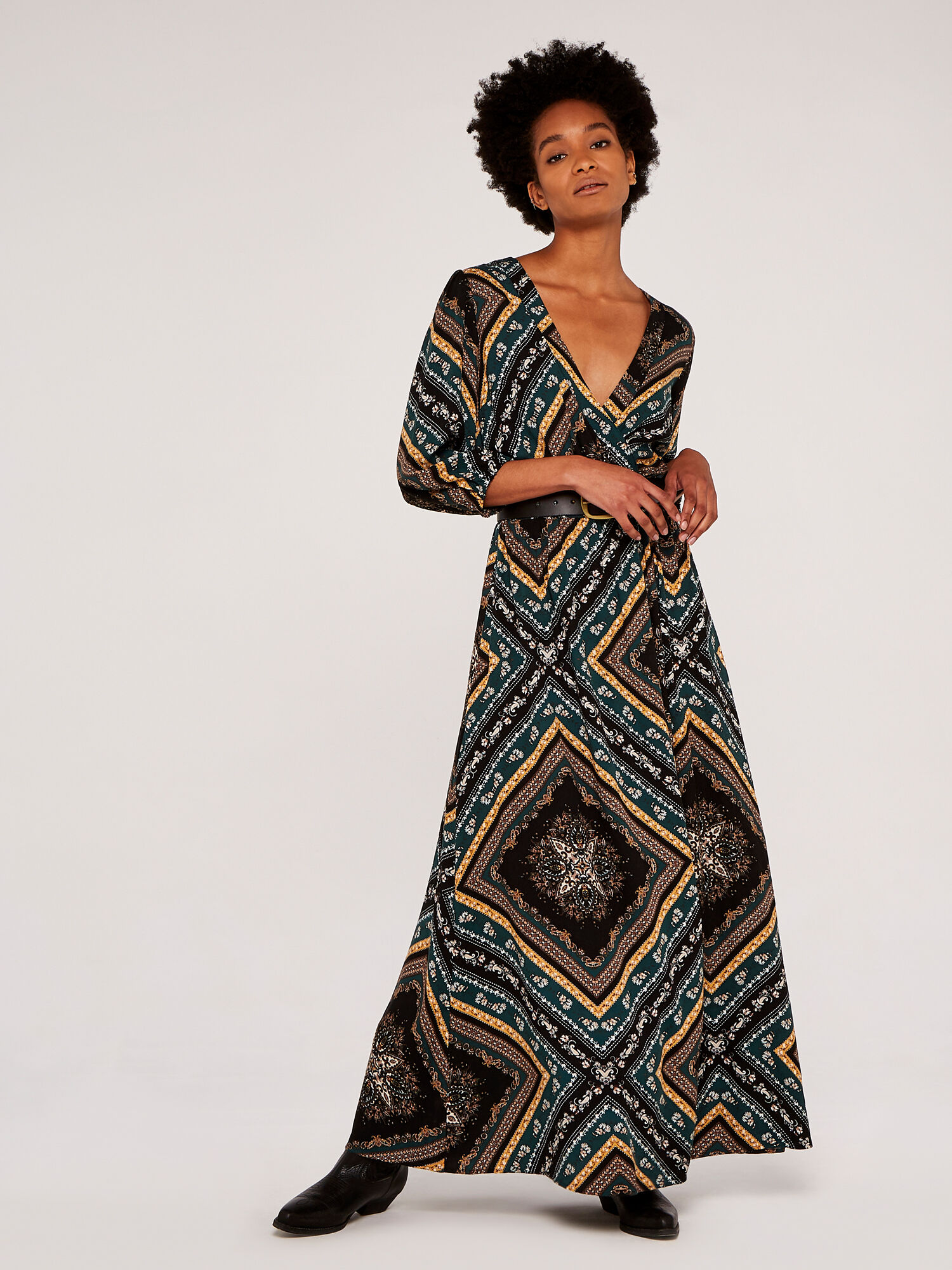 Scarf print maxi dress shop