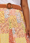 Ditsy Fusion Crinkle Skirt, Orange, large