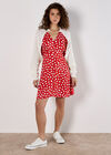 Painterly Hearts Mini Dress, Red, large