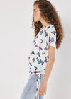 Butterfly Print Camisole Insert Top, White, large