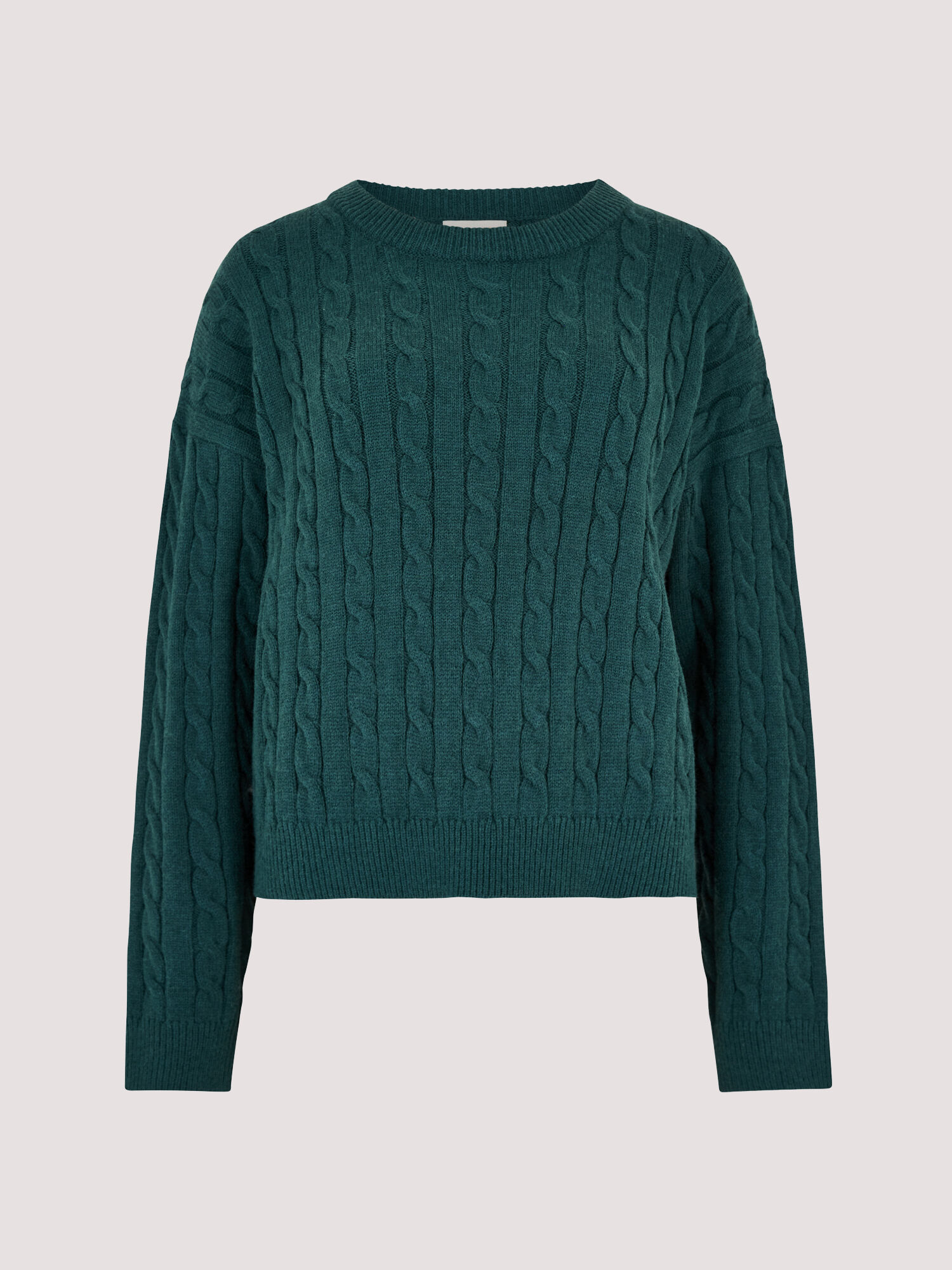 Green cable knit jumper womens top
