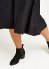 Jupe mi-longue plissée en tricot+, Noir, grand