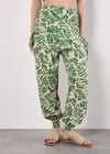 Tropical Leaf Print Tapered Joggers, Green, large