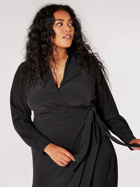 Curve Wrap Midi Dress