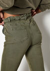 Freya Paper Bag Waist Crop Skinny Fit Jeans, Khaki, large