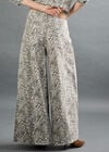 Zimi Wide-Leg Leopard Print Jeans, Grey, large