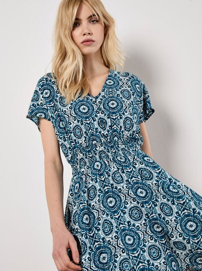 Batik Print Mini Dress