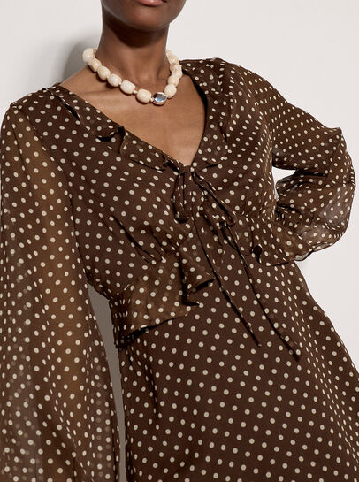 Polka Dot Chiffon Mini Dress