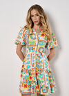 Tropical Patchwork Mini Dress, Assorted, large