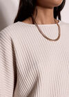 Waffle Knit Batwing Top, Stone, large