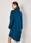 Soft Knit Mini Dress, Teal, large