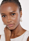 Hand Painted Ceramic Hoop Earrings, Green, large