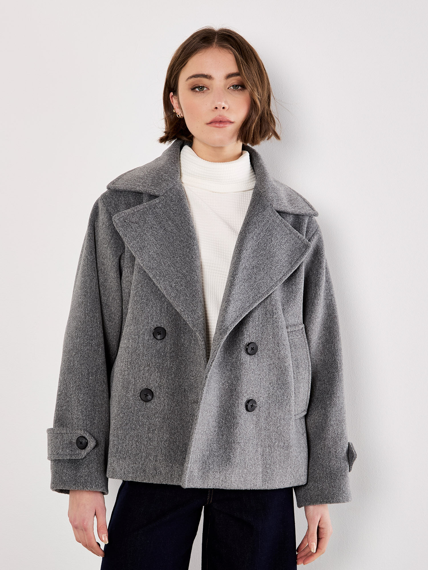 Tailored Short Peacoat Jacket | Apricot Clothing