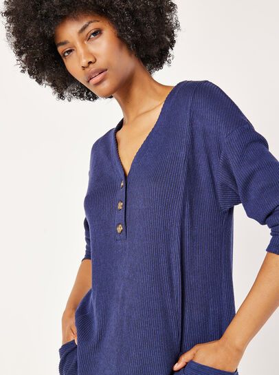 Soft Touch Rib Knit Mini Dress