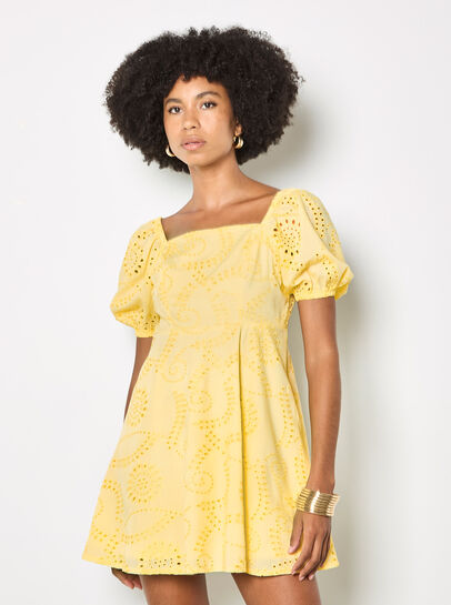 Floral Broderie Mini Dress