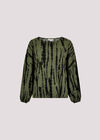 Tie Dye Stripe Top, Khaki, large