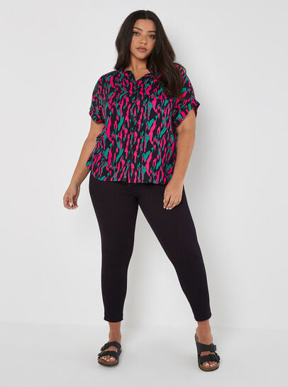 Curve Brushstroke Camo Blouse