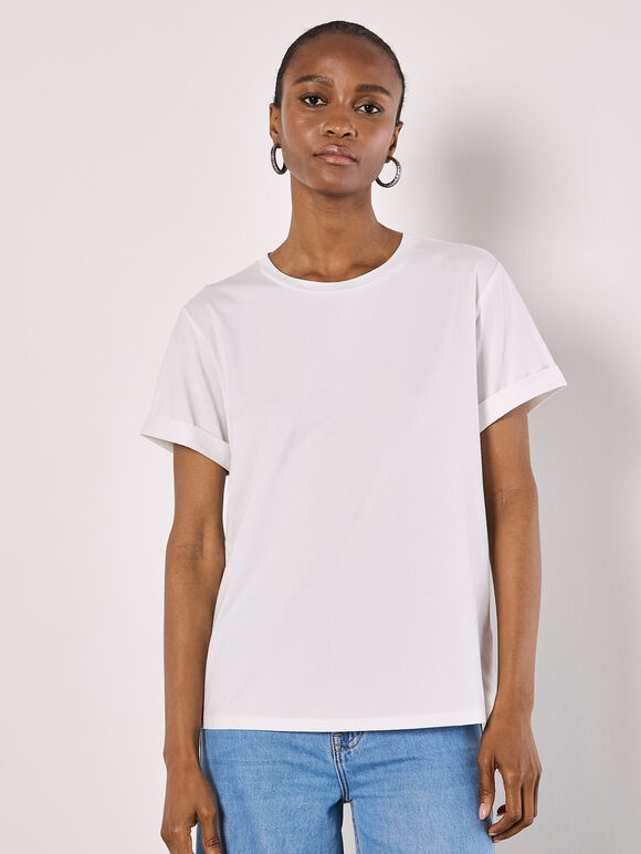 Cotton Modal T-Shirt, White, large