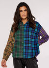 Multi Checked Flannel Shirt, Blue, large