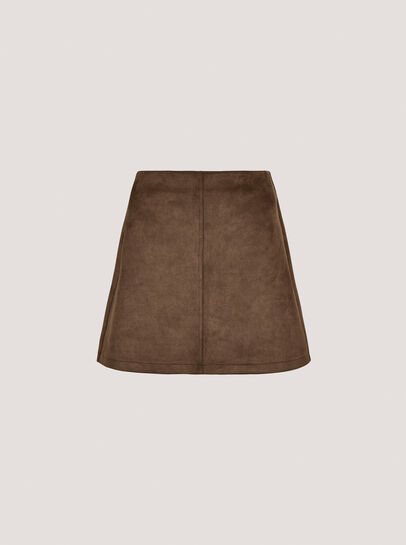 Suedette A-Line Mini Skirt
