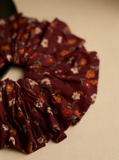Oversized Floral Hair Scrunchie