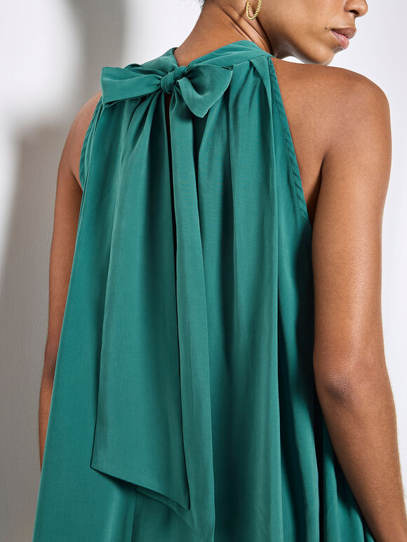 Soft Pleat Tunic Top, Teal, large