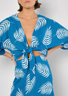 Tropical Leaf Bias Maxi Skirt, Blue, large