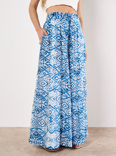 Lightweight Ikat Palazzo Trousers