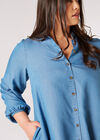 Curve Denim Shirt Mini Dress, Blue, large