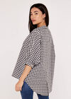 Classy Gingham Oversized Shirt, Black, large