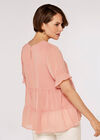 Recycled Crinkle Tiered Top, Pink, large