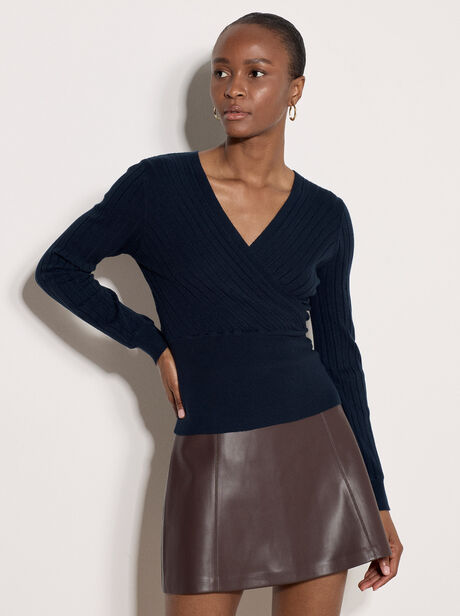 Rib Knit Wrap Top
