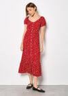 Mini Heart Print Midi Dress, Red, large