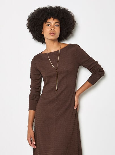 Textured Jersey Midi Dress