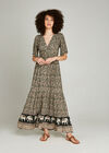 Elephant Border Print Maxi Dress, Khaki, large