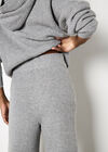 Waffle Knit Wide Leg Trousers, Grey, large