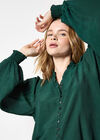 Ruffle Collar Blouse, Green, large