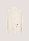 Rib Knitted Blazer, Cream, large