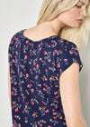 Ditsy Floral Lightweight Top, Navy, large
