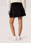 Pleated Tailored Mini Skirt, Black, large