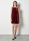 Velvet Bow Back Swing Dress, Burgundy, large