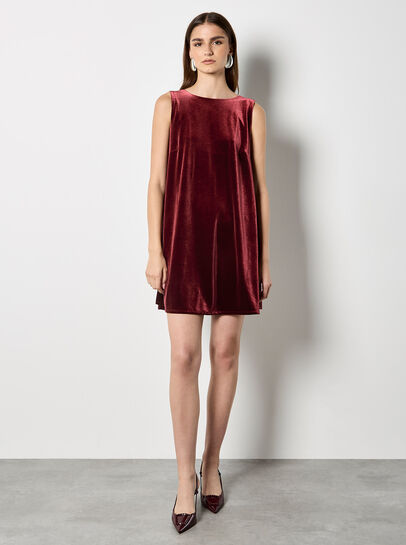 Velvet Bow Back Swing Dress