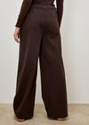 Paper Bag Waist Wide Leg Trousers, Brown, large