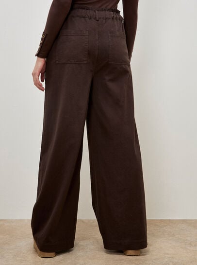 Paper Bag Waist Wide Leg Trousers