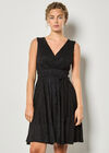 Floral Lace Fit And Flare Mini Dress, Black, large